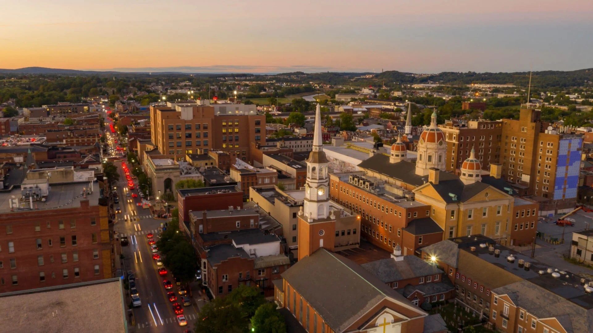 York Pennsylvania town center located near Shues towing and auto